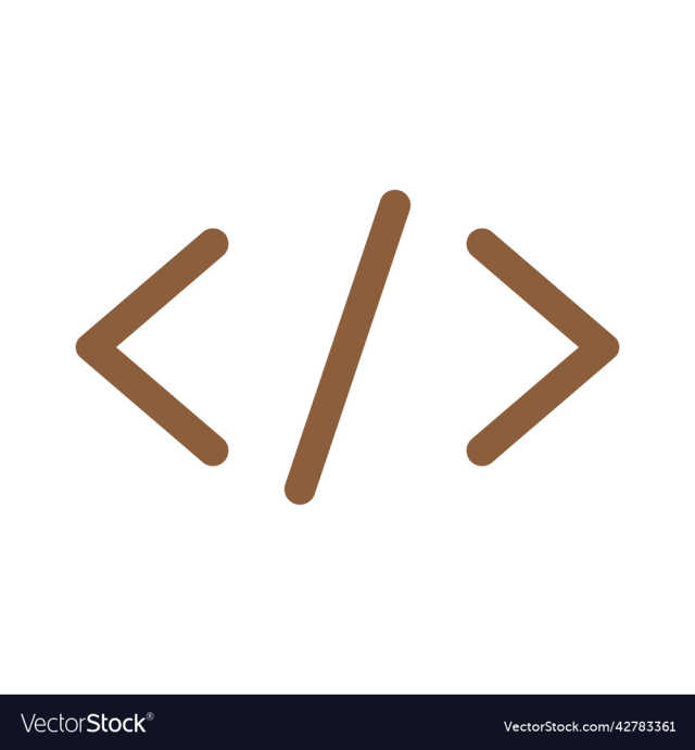 brown code line art icon