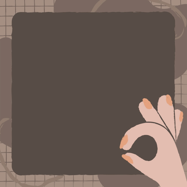 Brown doodle frame background, ok | Free Vector - rawpixel