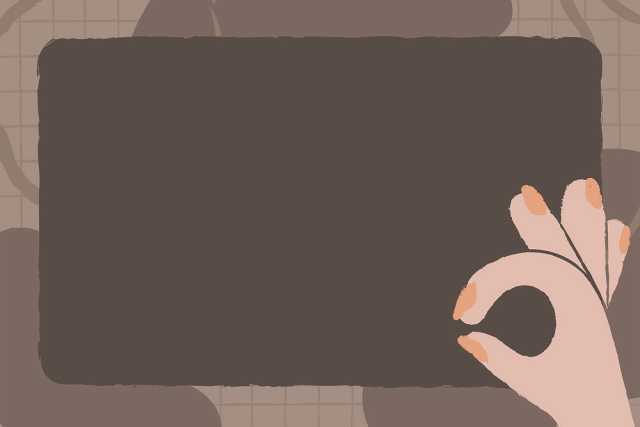 Brown doodle frame background, ok | Free Vector - rawpixel
