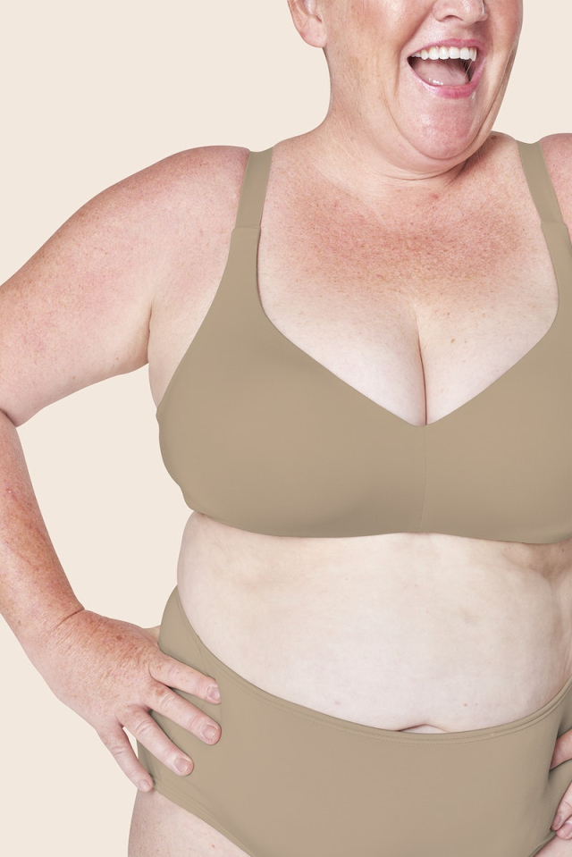 Brown lingerie psd plus size | Free PSD Mockup - rawpixel