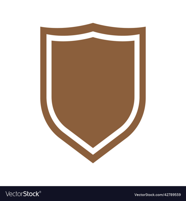 brown shield solid icon