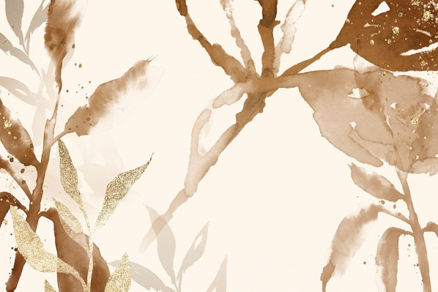 Brown watercolor leaf background aesthetic | Free Photo Illustration - rawpixel