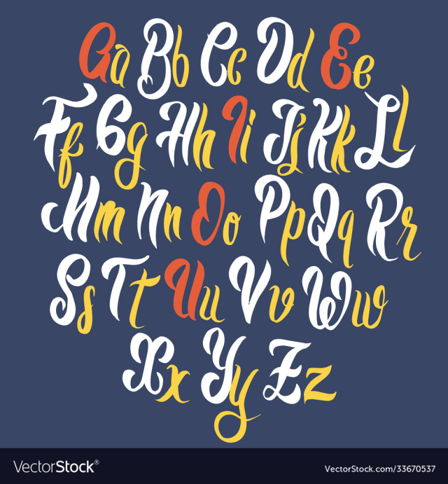 brush lettering font alphabet