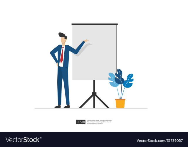 businessman presenting marketing idea plan