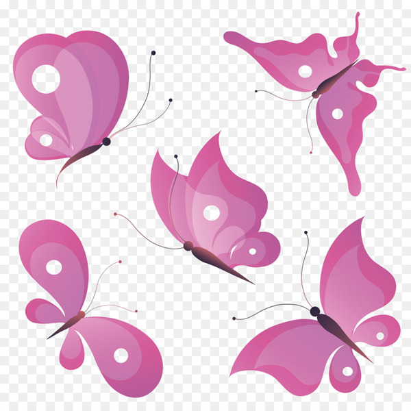Butterfly Silhouette Clip art - Pink Butterfly