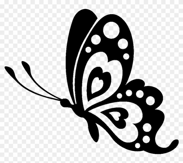 Butterfly Stencil Silhouette Drawing - Cute Butterfly Butterfly Silhouette