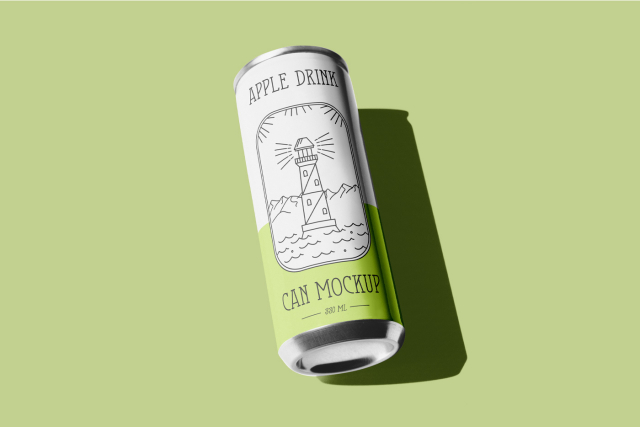 Can Mockup apple drink can mockup 330 ml 