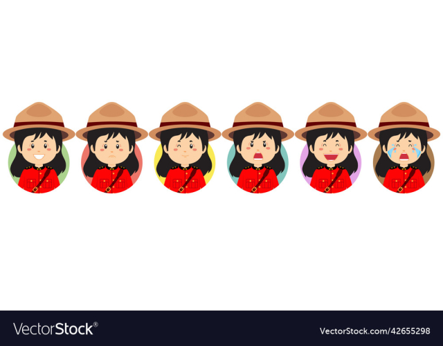 canadian avatar with various expression