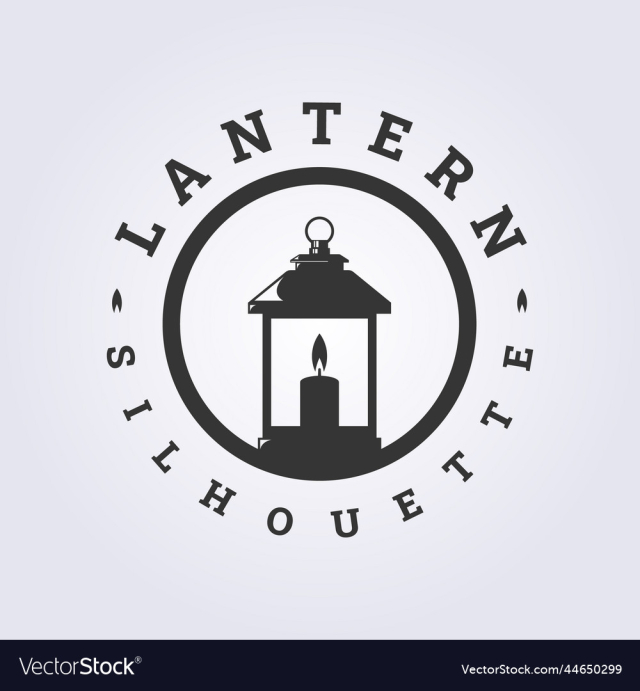 candle light lantern in silhouette logo vintage