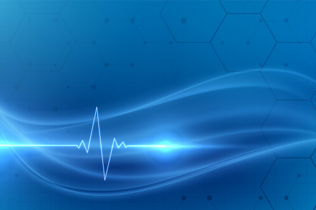 Cardio heartbeat medical background design Free Vector