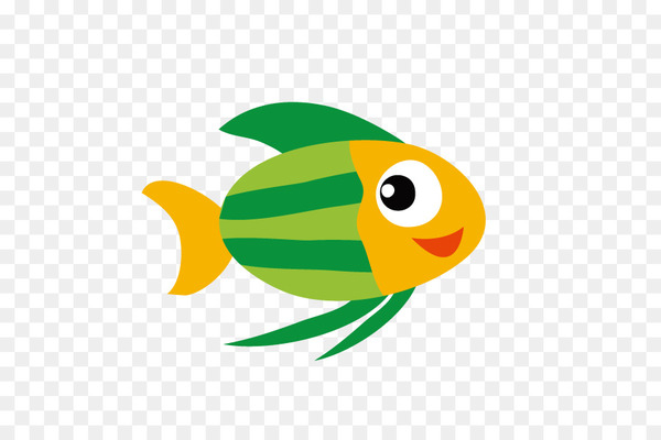 Cartoon Animal - Green Tropical Fish