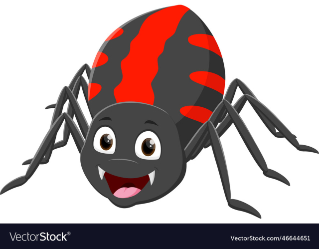 cartoon funny spider isolated on white background