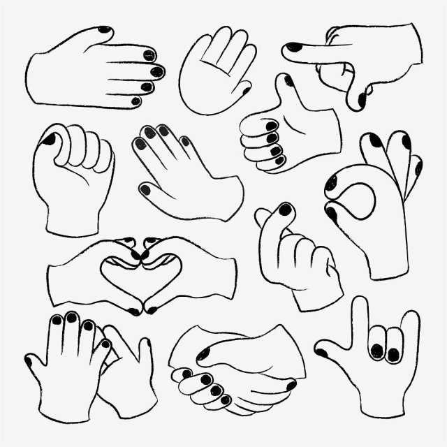 Cartoon hands sticker, cute doodle | Free Vector Illustration - rawpixel
