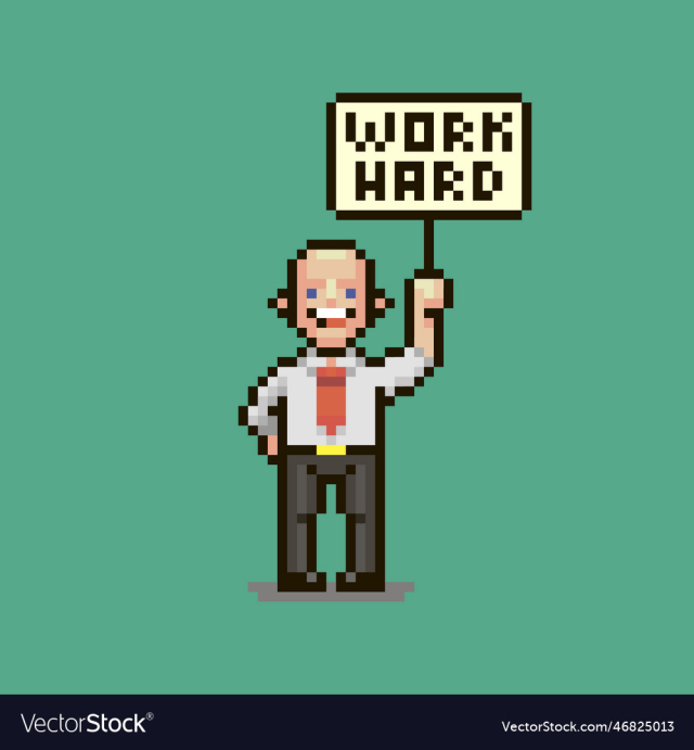 cartoon smiling guy work hard