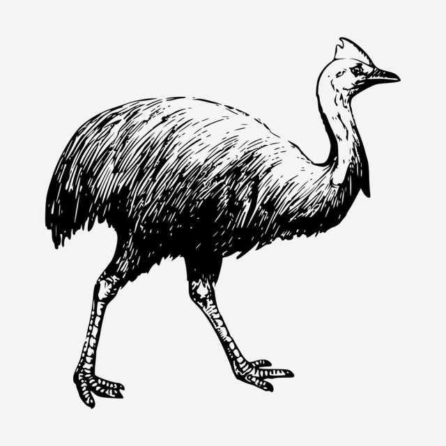 Cassowary drawing, vintage bird illustration | Free PSD - rawpixel