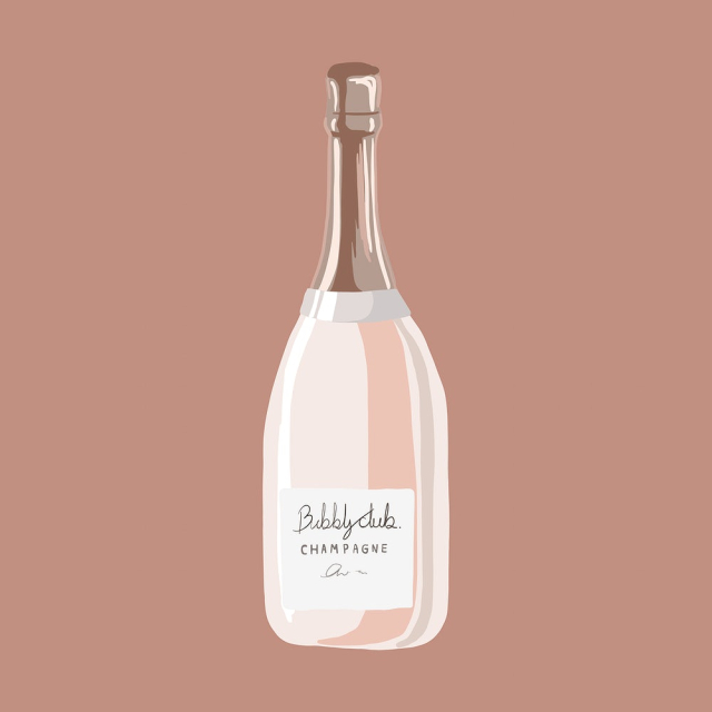 Champagne bottle clipart, pink alcoholic | Free Vector Illustration - rawpixel