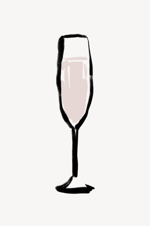 Champagne glass, drink doodle illustration | Free Photo - rawpixel