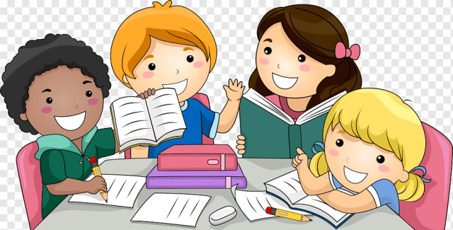 Child, Students, group of children studying illustration, class, reading, people png