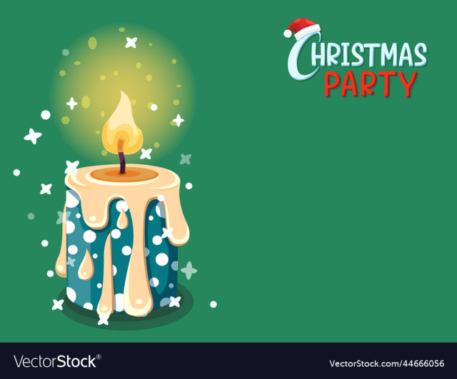 christmas burning candle with christmas party