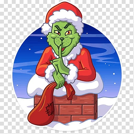 Christmas tree Grinch Santa Claus Telegram Sticker, christmas tree transparent background PNG clipart