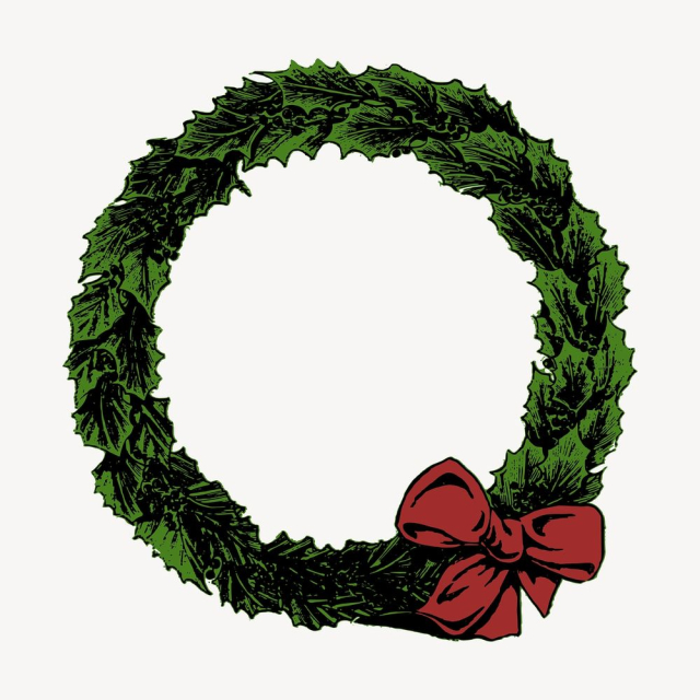 Christmas wreath frame clipart, vintage | Free Vector - rawpixel