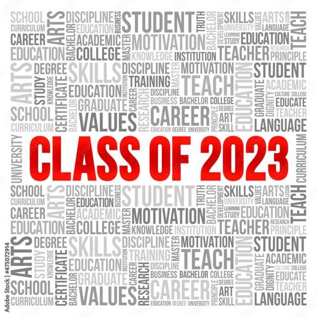 CLASS OF 2023 word cloud collage, education concept background