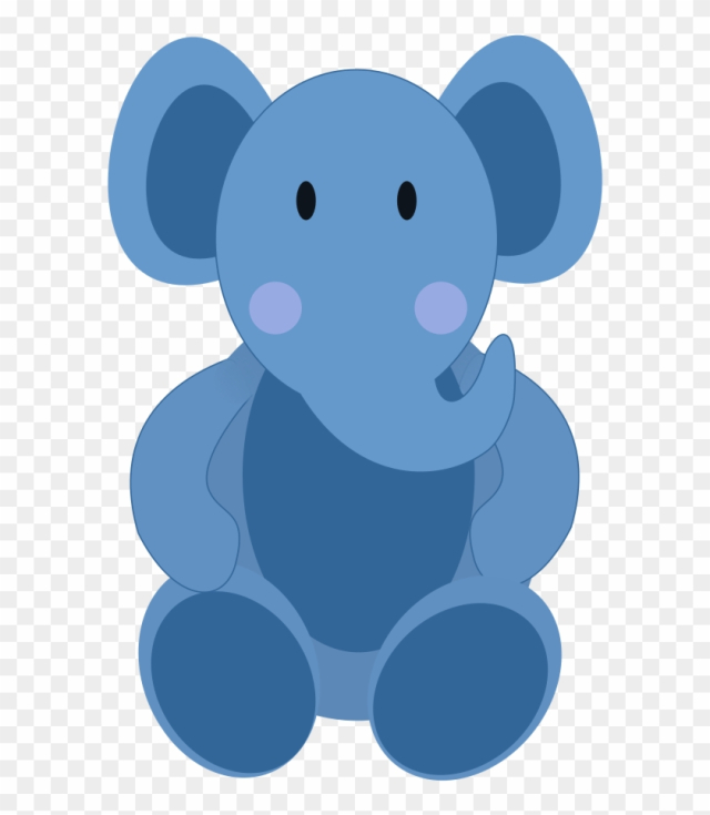 Clipart Baby Elephant - Baby Stuffed Purple Elephant Greeting Cards