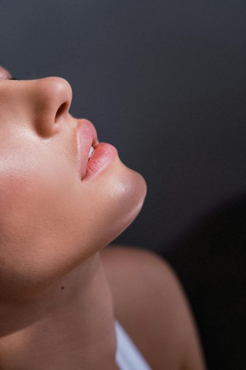 Close-Up of Woman's Face in Soft Light