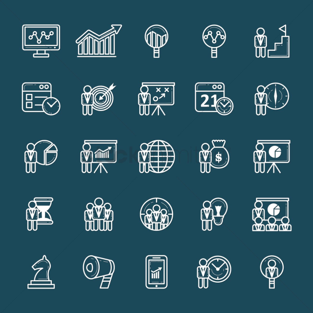 Collection of business icons