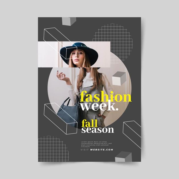Colorful fashion poster template concept Free Vector
