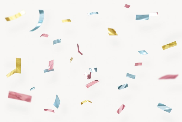 Colorful festive confetti, beige background | Free Photo - rawpixel