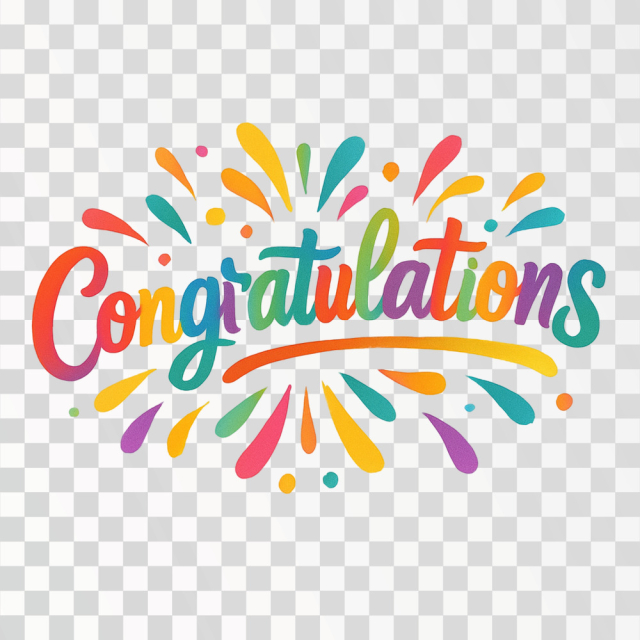 Colorful PNG Congratulations Celebration Graphic