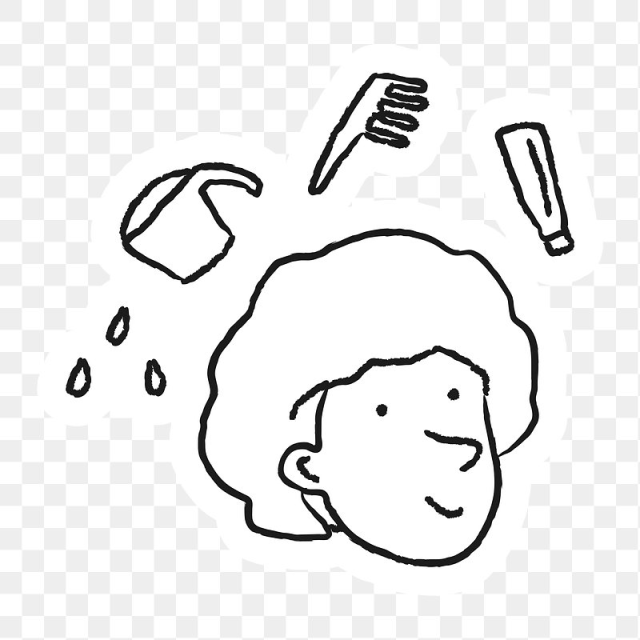 Coloring your hair doodle sticker | Free PNG Sticker - rawpixel