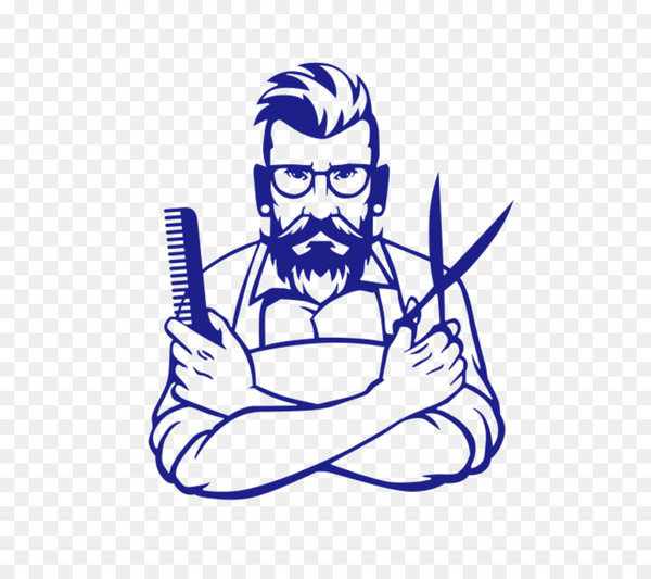 Comb Barber Sticker Hairdresser Beauty Parlour - Holding a comb and scissors barber