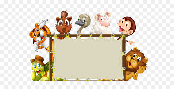 Common ostrich Animal Illustration - Animal Border