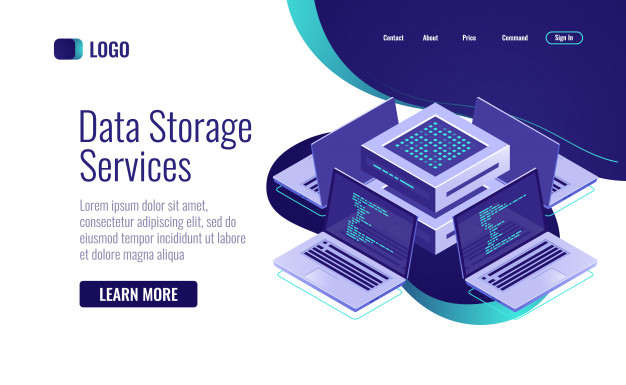 Computer network isometric icon, concept artificial intelligence