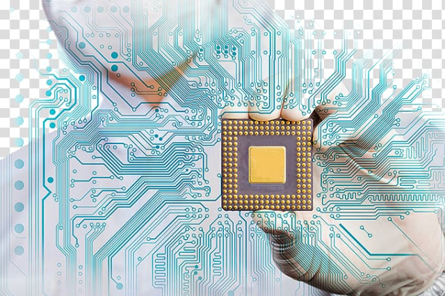 Computer processor unit, Integrated circuit Printed circuit board Electronic circuit SPICE Motherboard, Blue chip lines transparent background PNG clipart