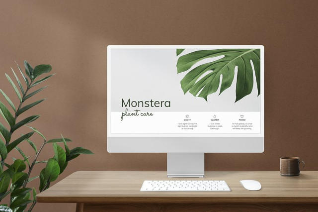 Computer screen mockup psd on a desk | Free PSD Mockup - rawpixel