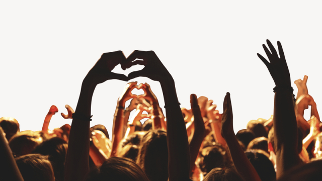 Concert-goer's silhouette border collage element | Free PSD - rawpixel