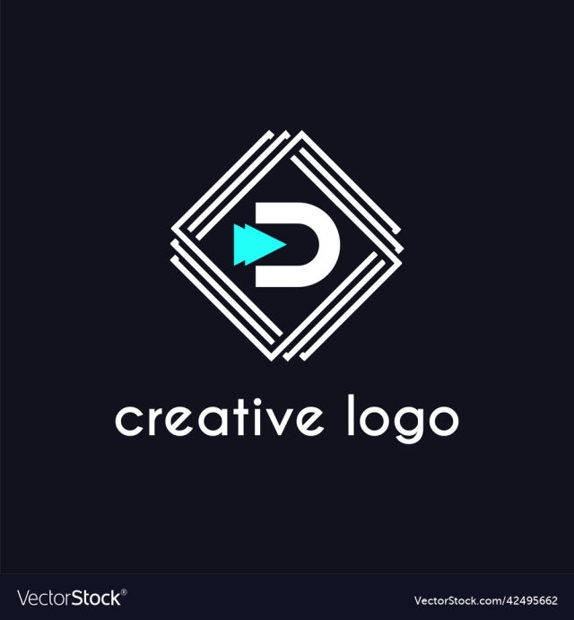 creative letter d geometric for logo company