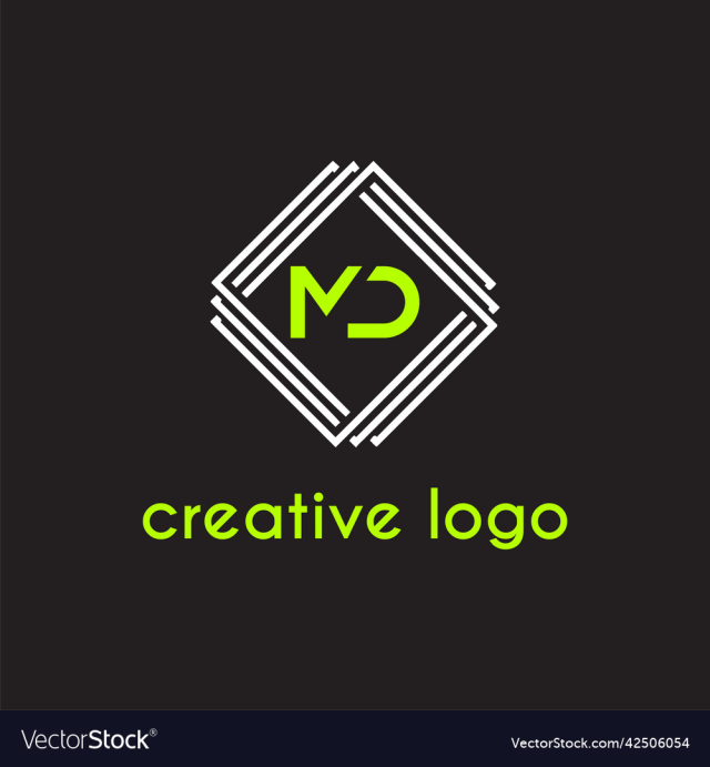 creative letter md geometric for logo company