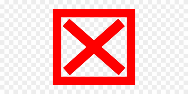 Cross X Red Square Delete Wrong Symbol Ico - Red X In A Box