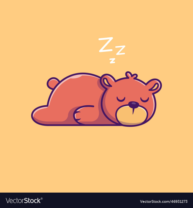 cute bear sleeping cartoon