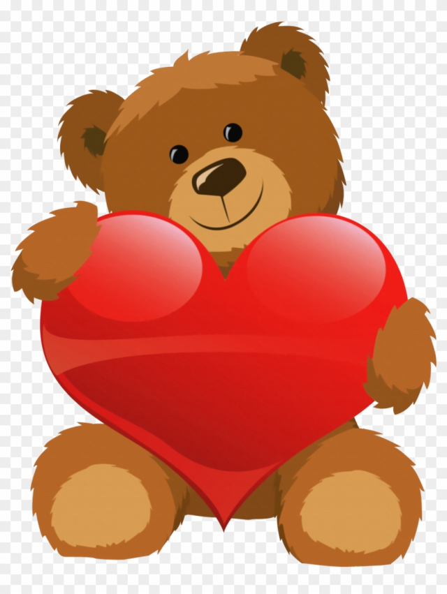 Cute Bear With Heart Png Clipart Picture - Teddy Bear With Heart