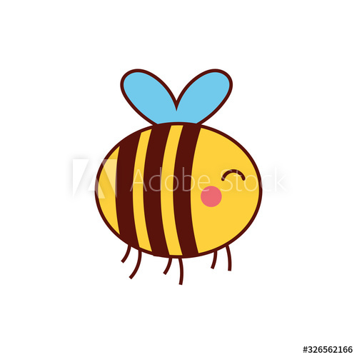 cute bee animal comic character
