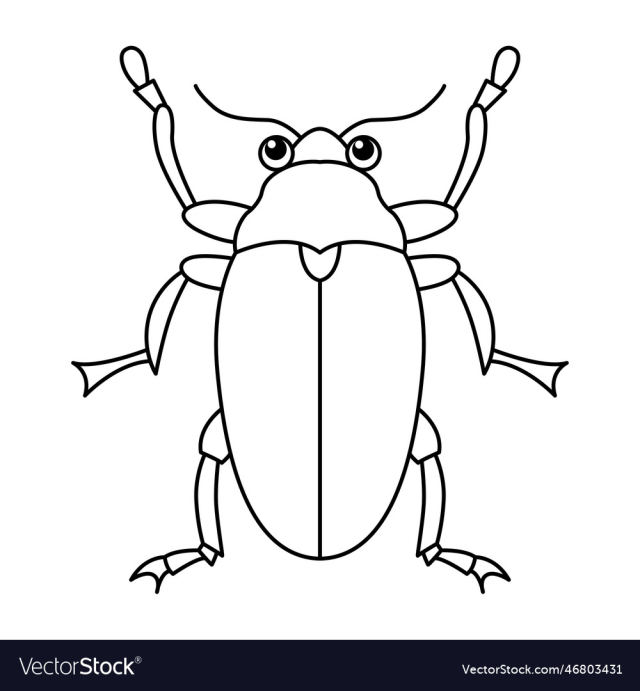 cute bug cartoon coloring page for kids