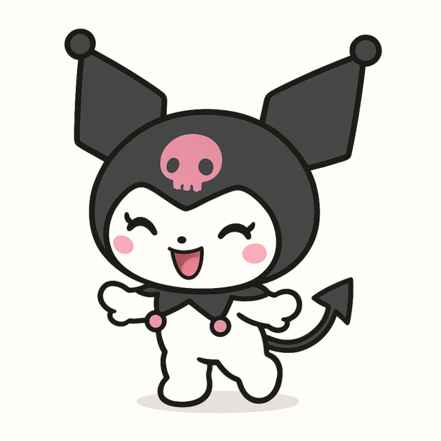 Cute Cartoon Character in a Skull Hat