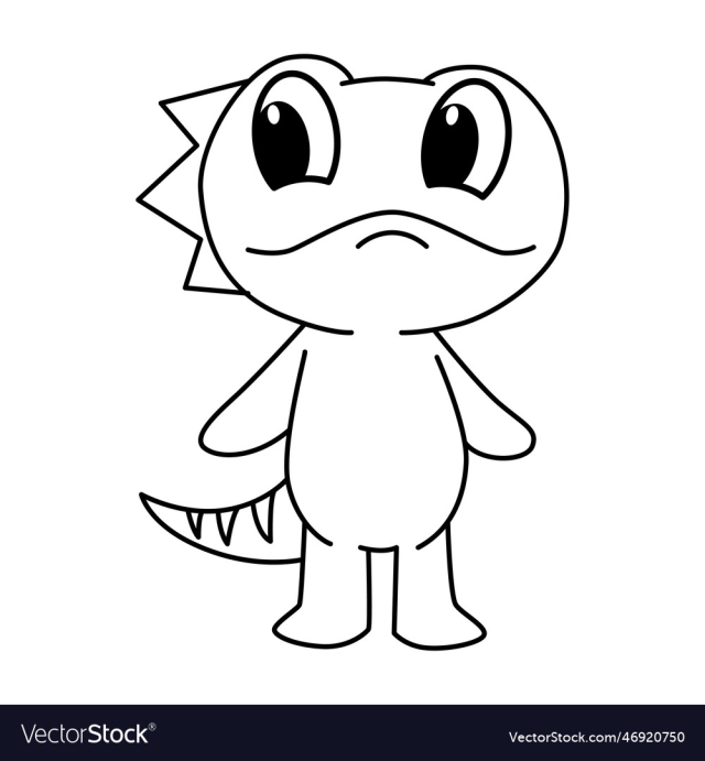 cute chameleon cartoon coloring page for