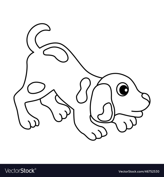 cute dog cartoon coloring page for kids