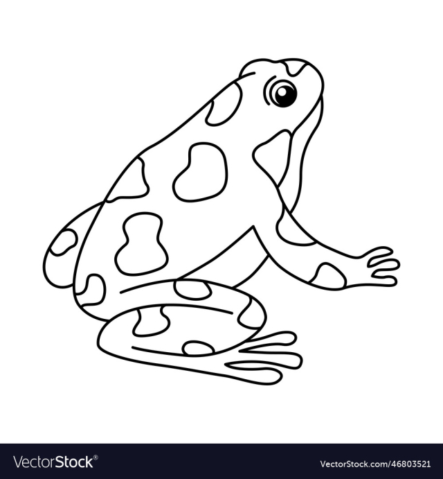 cute frog cartoon coloring page for kids